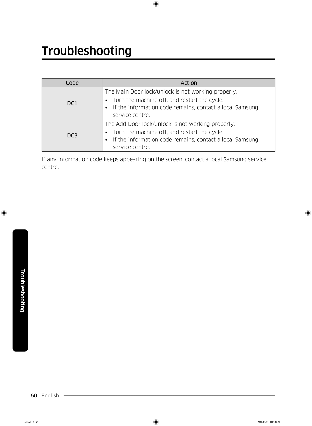 Samsung WW12K8402OW/ET manual DC1 