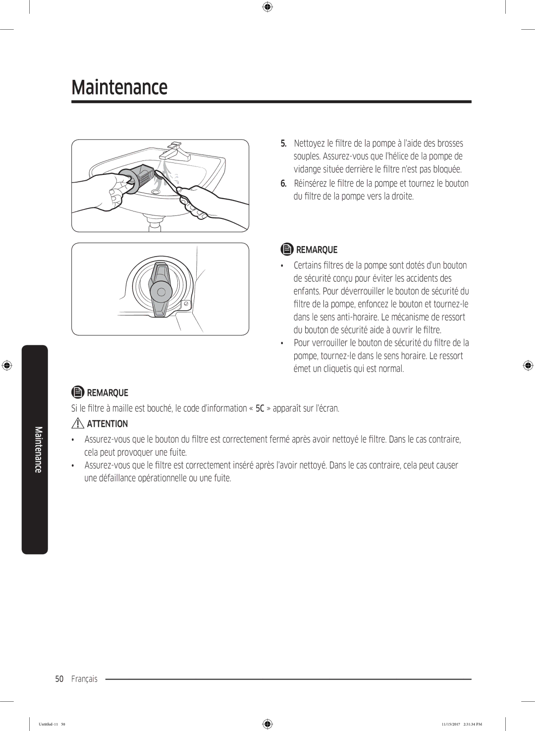 Samsung WW12K8402OW/WS manual Maintenance 