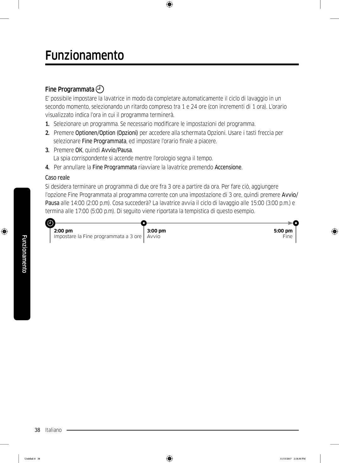 Samsung WW12K8402OW/WS manual Fine Programmata 