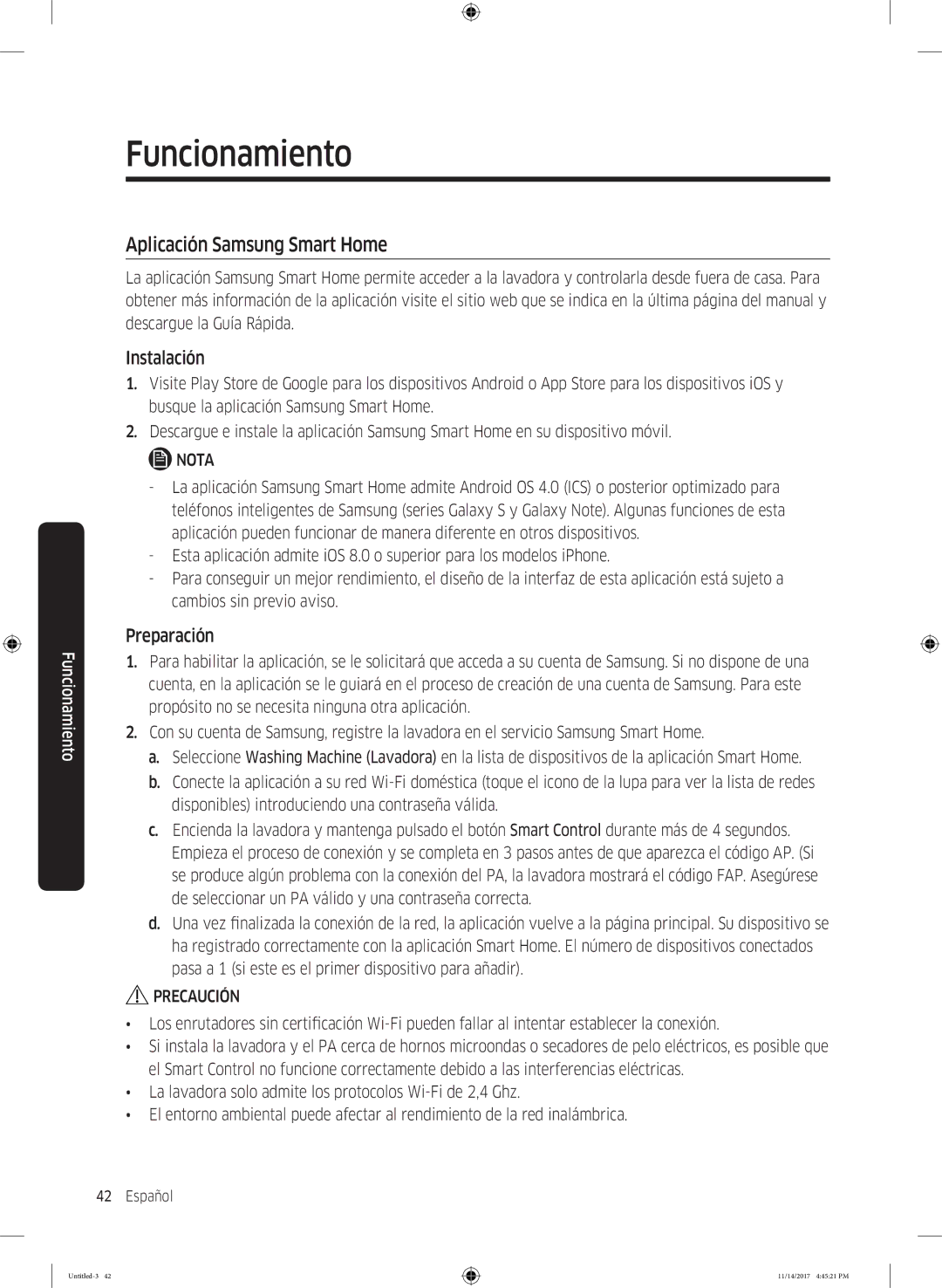 Samsung WW12K8412OW/EC manual Aplicación Samsung Smart Home, Preparación 