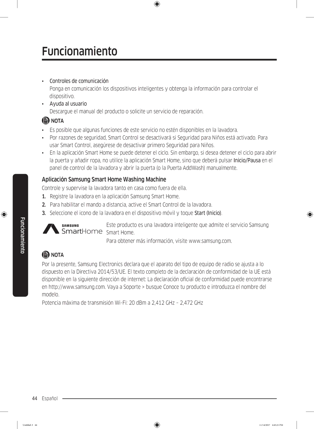 Samsung WW12K8412OW/EC manual Aplicación Samsung Smart Home Washing Machine 