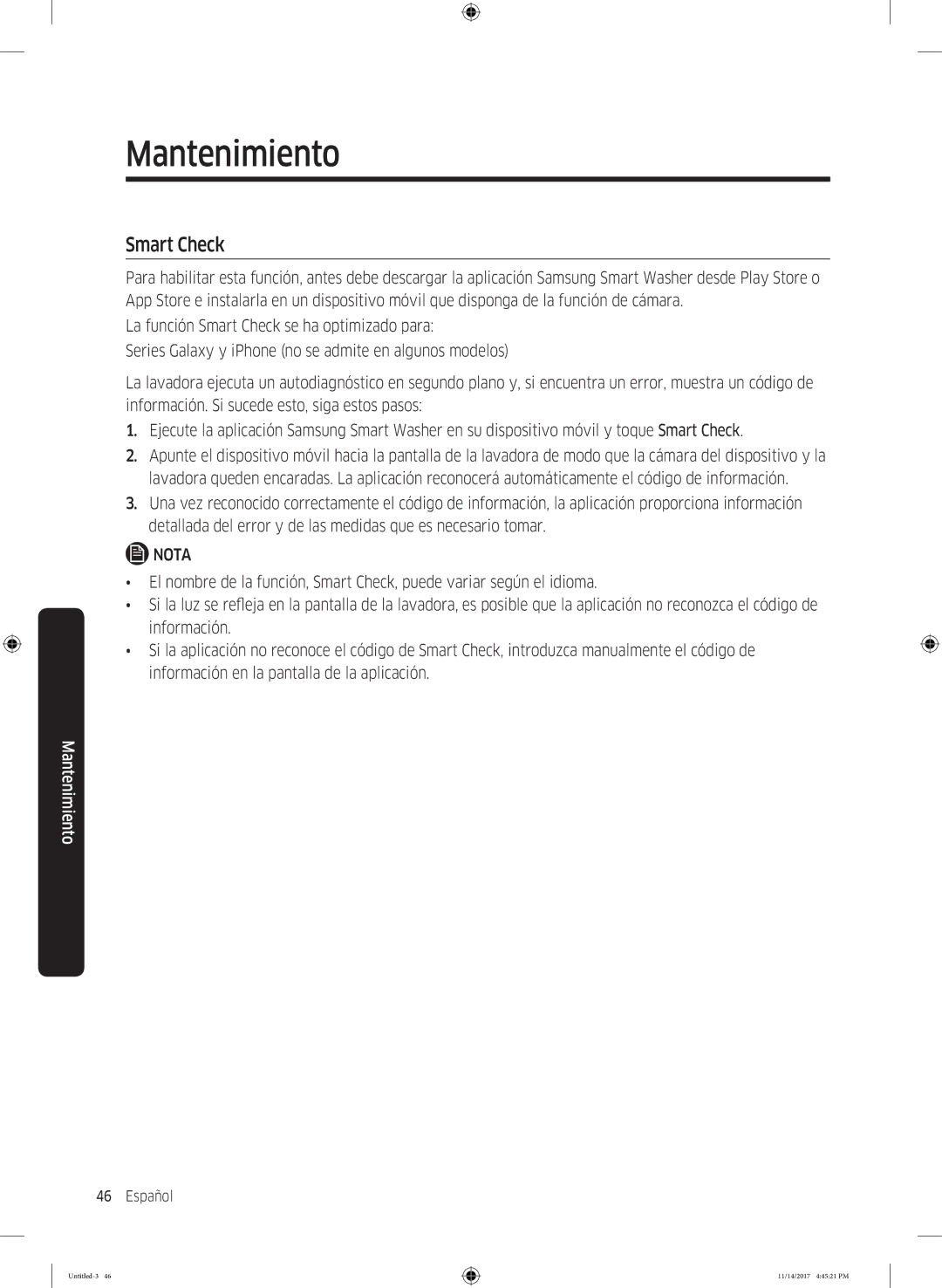 Samsung WW12K8412OW/EC manual Smart Check 