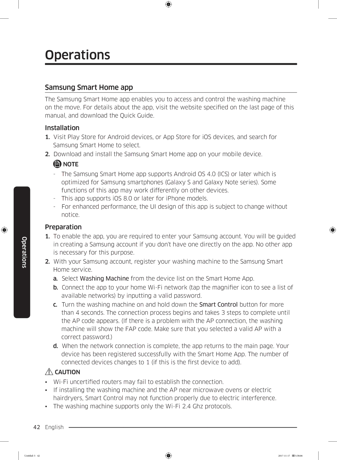 Samsung WW12K8412OX/SV manual Samsung Smart Home app, Preparation 