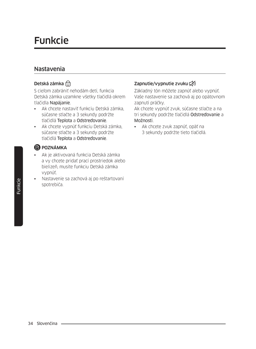 Samsung WW60J4210HW/ZE, WW60J42102W/ZE, WW60J4060LW/ZE, WW60J4210LW/ZE, WW60J4260JW/ZE, WW60J42602W/ZE manual Nastavenia 