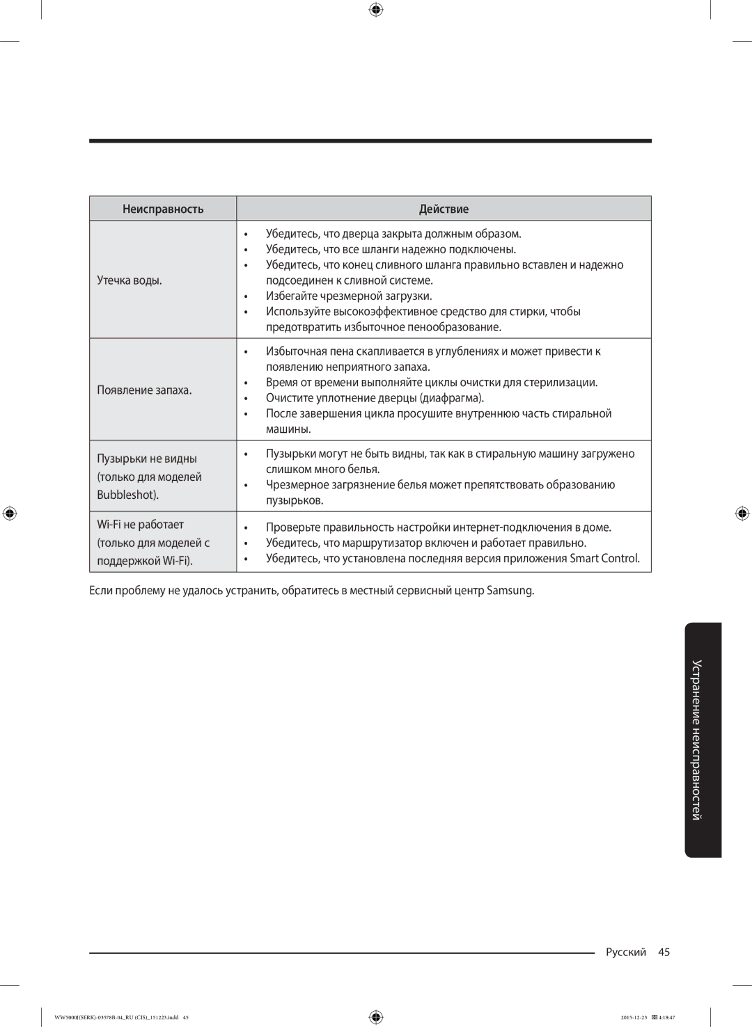 Samsung WW60J5213HSDLP manual Убедитесь, что все шланги надежно подключены, Слишком много белья 