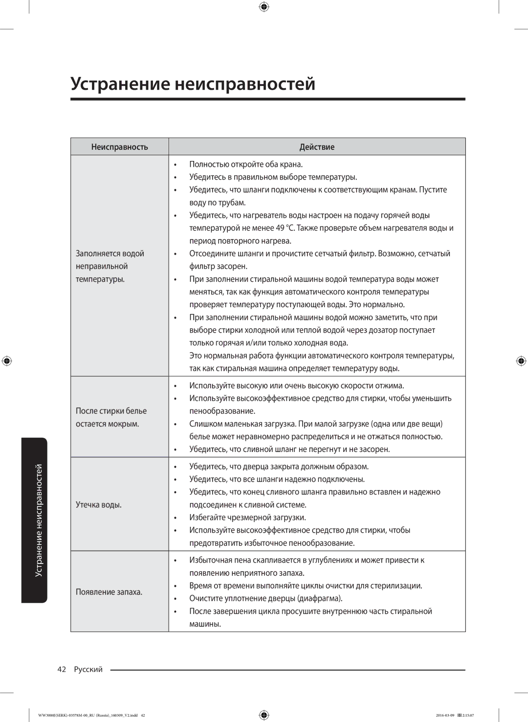 Samsung WW6MJ30632WDLP manual Полностью откройте оба крана, Убедитесь в правильном выборе температуры, Воду по трубам 