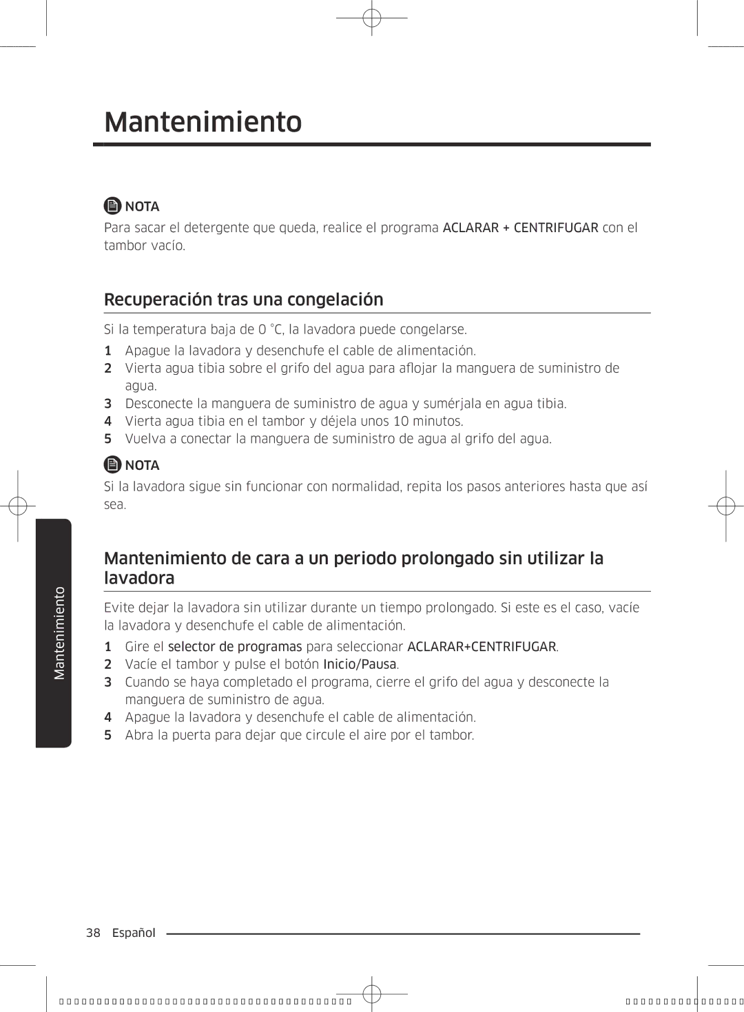 Samsung WW70J3283KW/GG, WW60J3287LW/GG manual Recuperación tras una congelación 