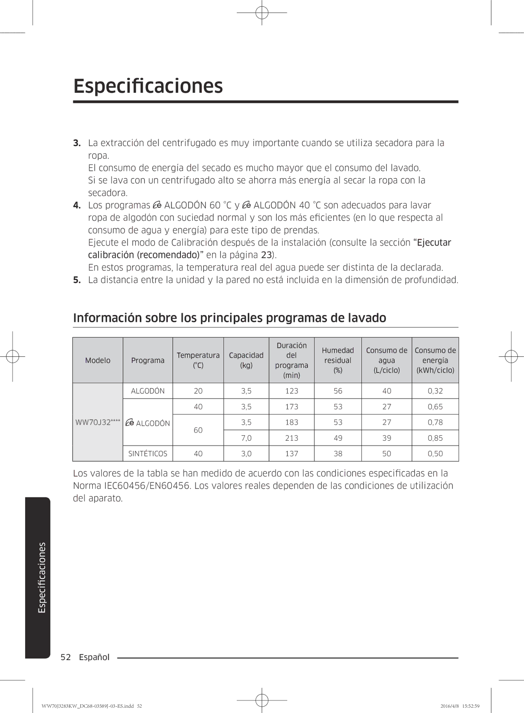 Samsung WW70J3283KW/GG, WW60J3287LW/GG manual 123 173 WW70J32 