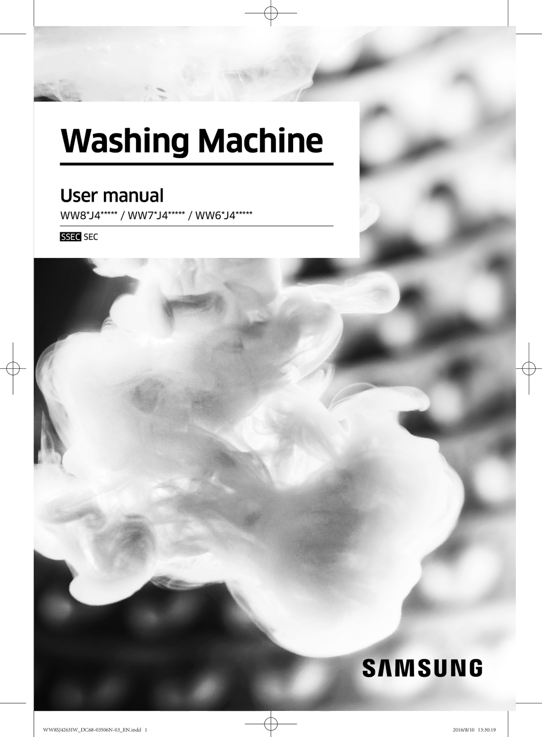 Samsung WW6SJ4063LW/KJ, WW70J4260GS/KJ, WW7SJ4260GS/KJ, WW8HJ4260KW/KJ, WW8SJ4263IW/KJ, WW6SJ4263LW/KJ manual Washing Machine 