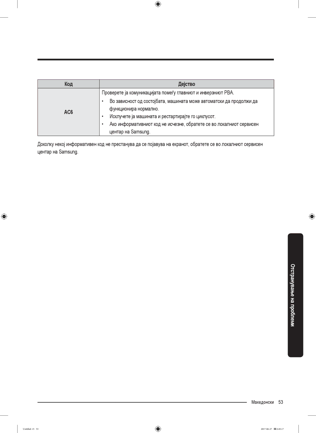 Samsung WW80J5355MW/AD, WW70J5355MW/AD Проверете ја комуникацијата помеѓу главниот и инверзниот PBA, Функционира нормално 