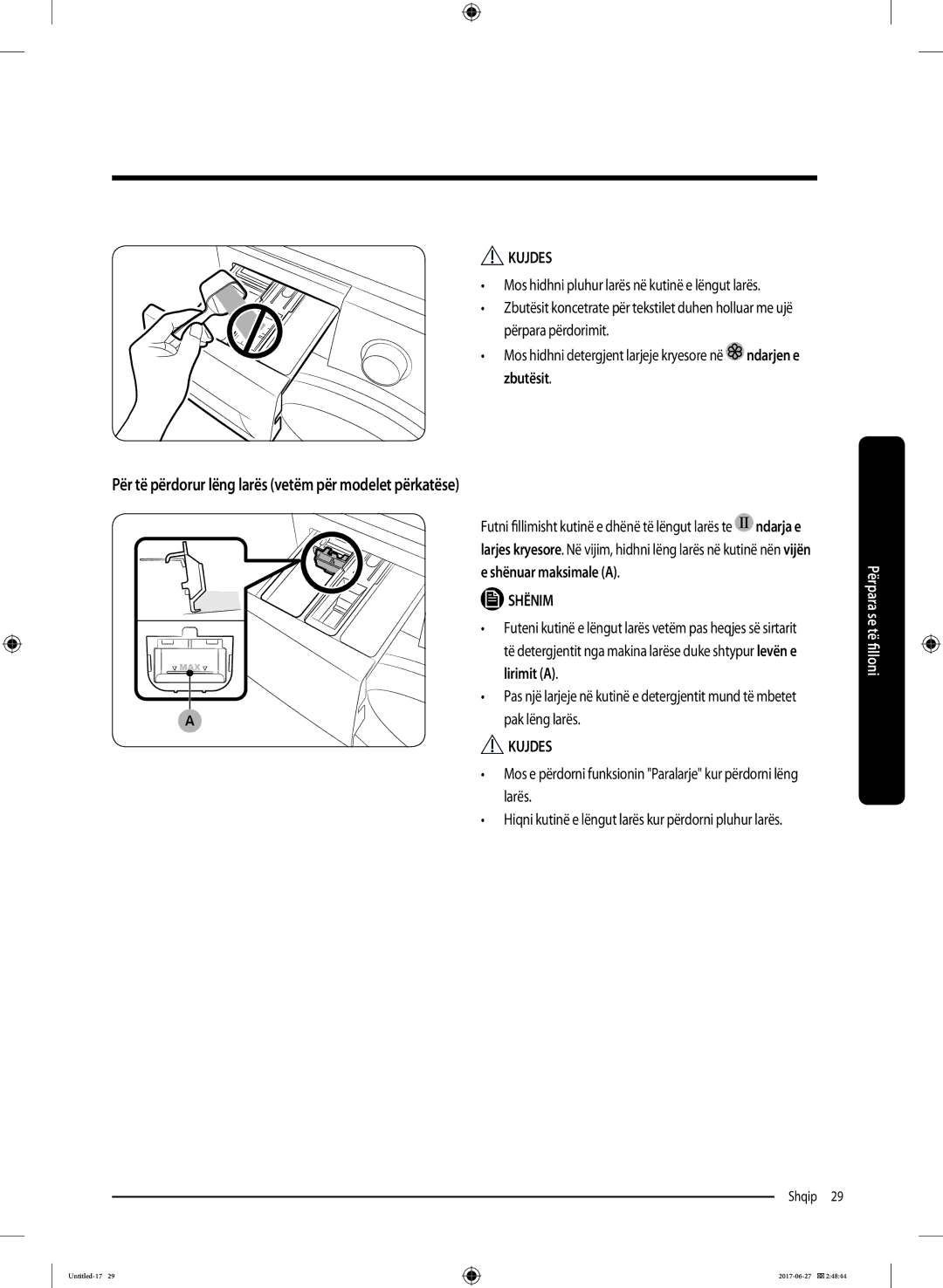 Samsung WW80J5355MW/AD, WW70J5355MW/AD manual Zbutësit 