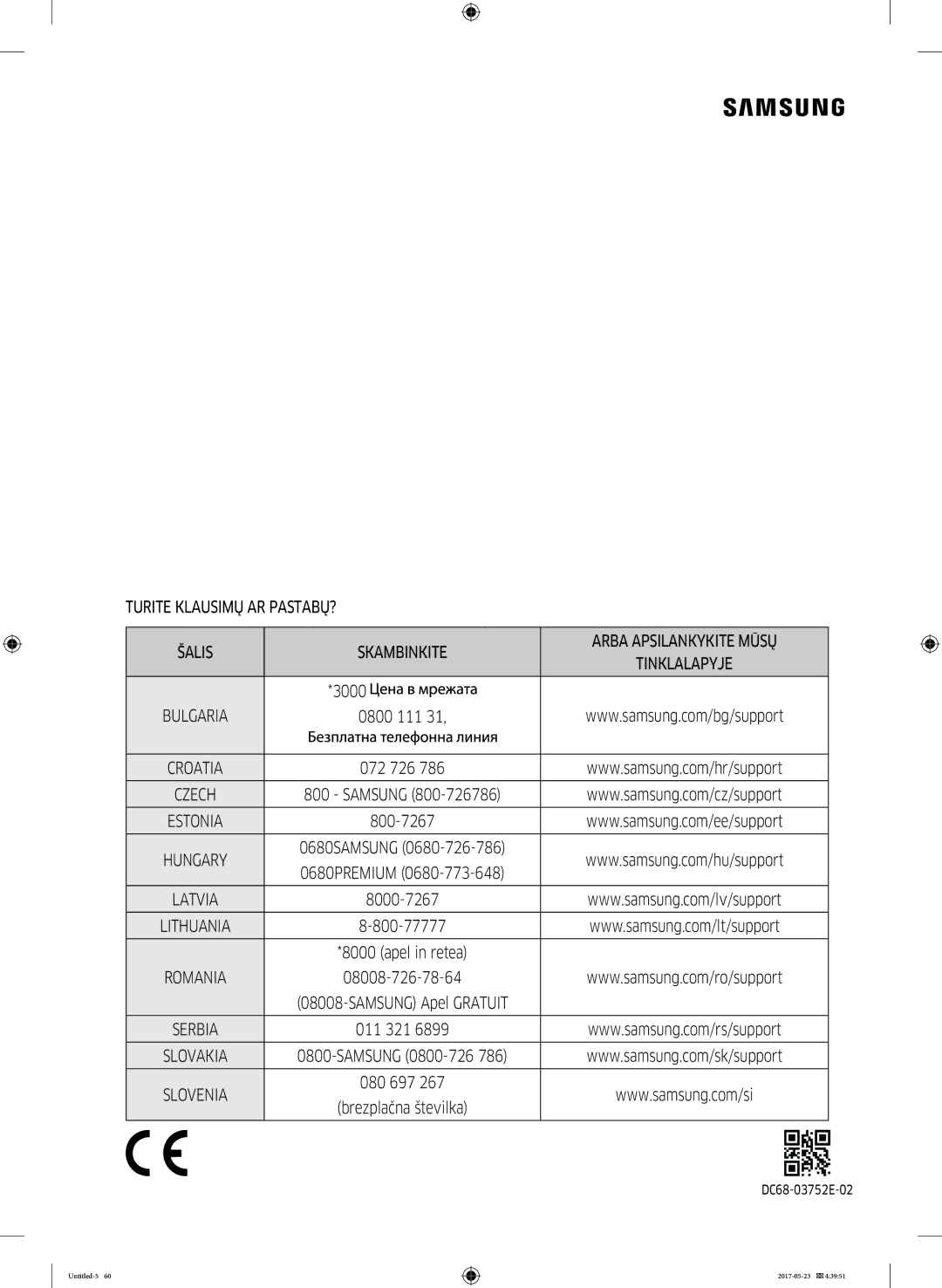 Samsung WW70K42106W/LE, WW70K42101W/LE manual Tinklalapyje 