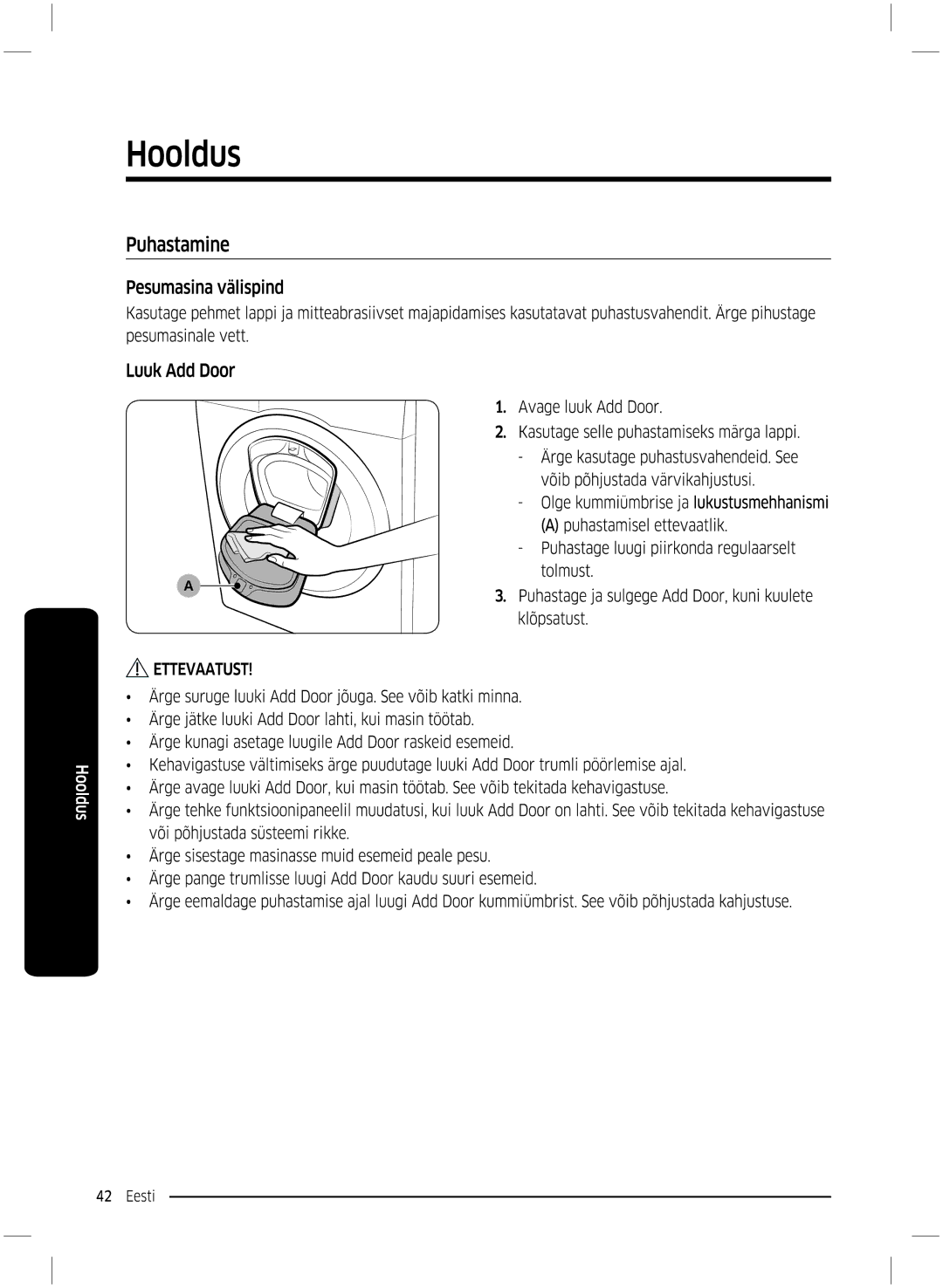 Samsung WW70K5210UX/LE, WW70K5210UW/LE manual 