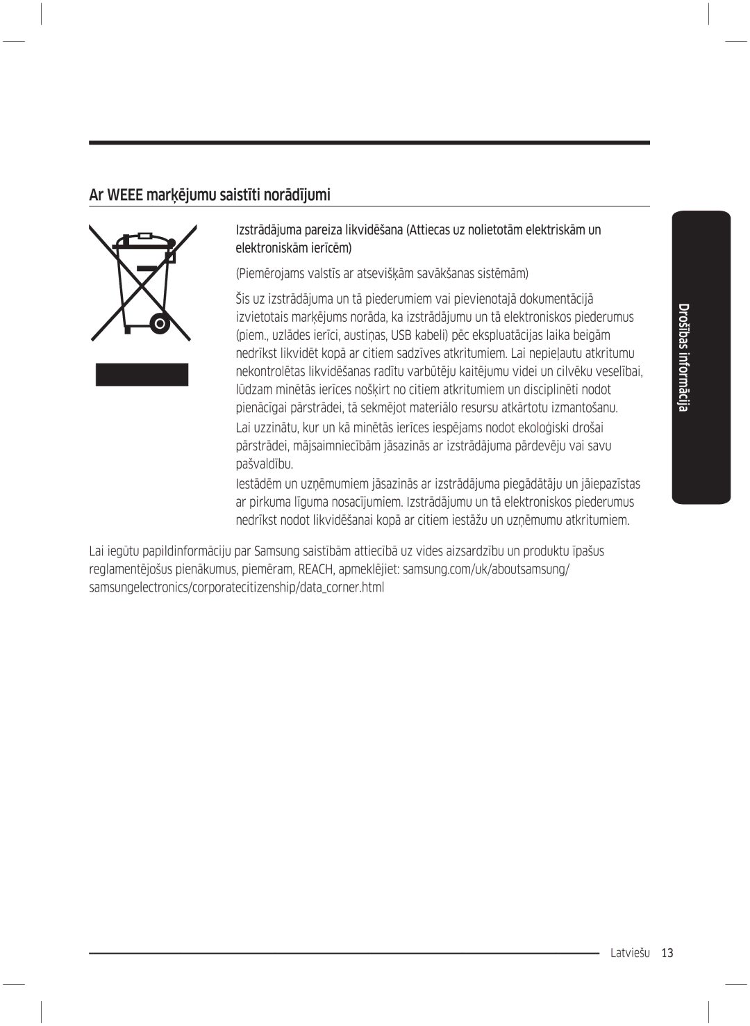 Samsung WW70K5210UW/LE, WW70K5210UX/LE manual 