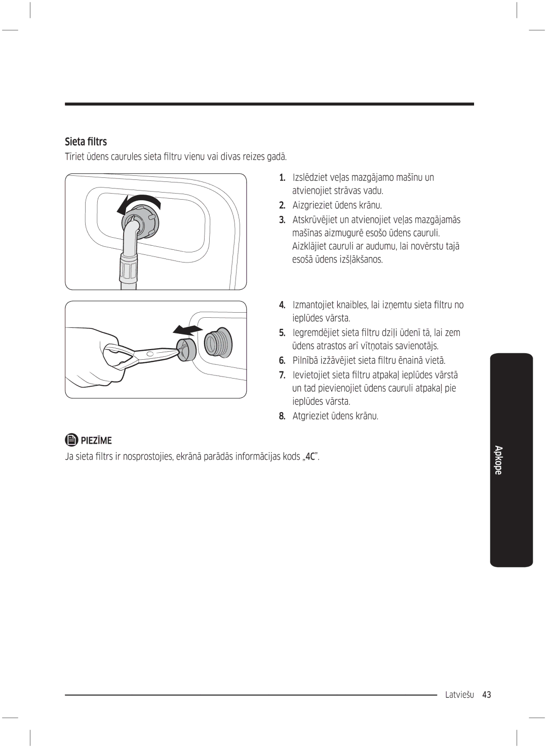 Samsung WW70K5210UW/LE, WW70K5210UX/LE manual 