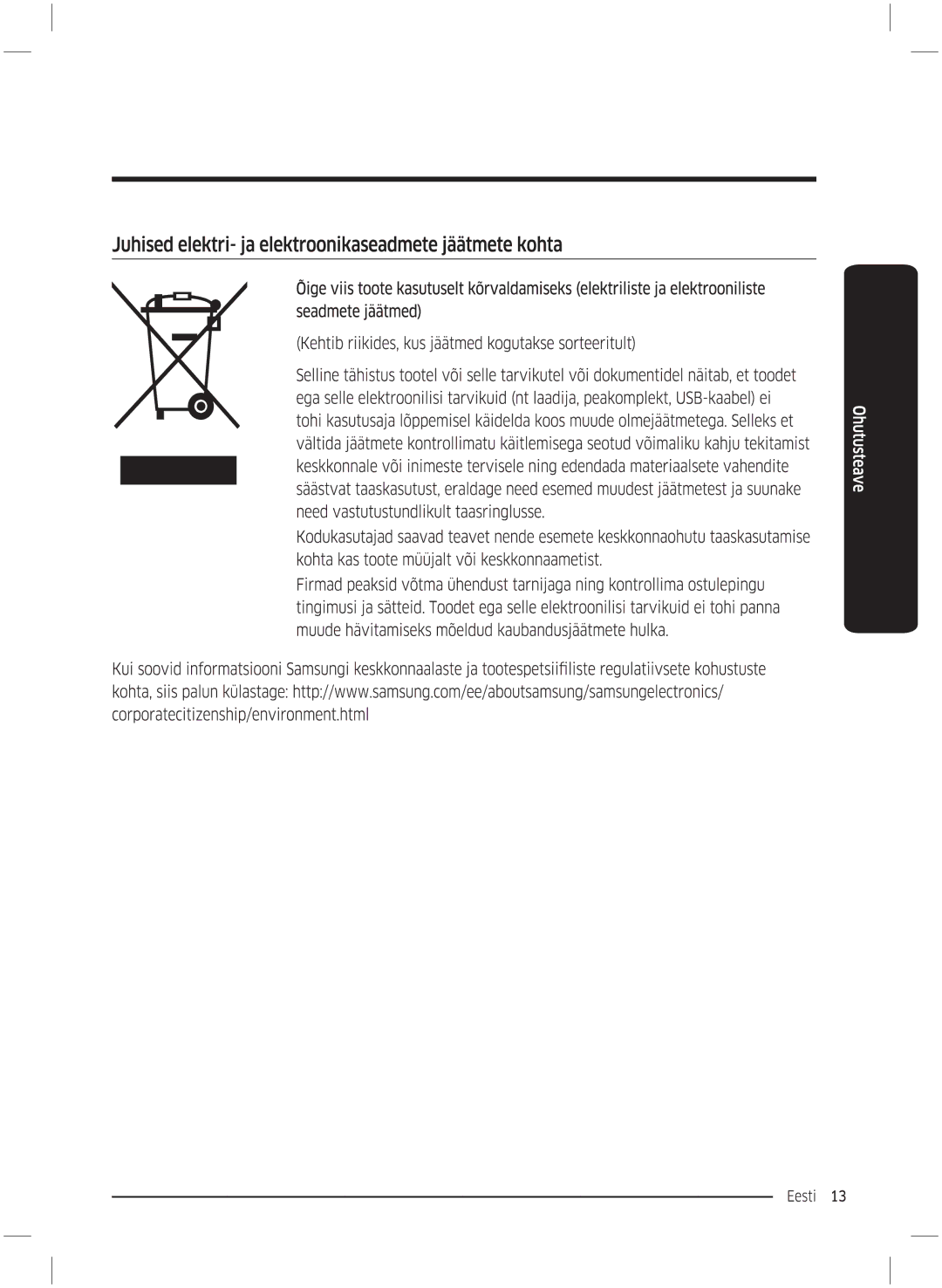 Samsung WW70K5210UW/LE, WW70K5210UX/LE manual 