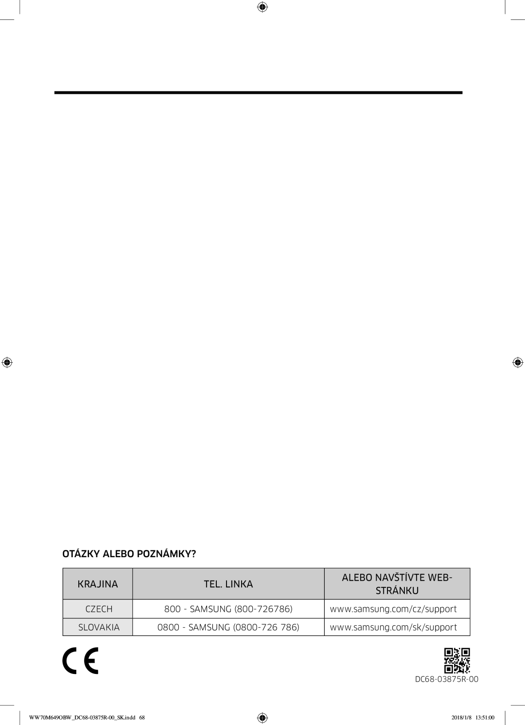 Samsung WW70M649OBW/ZE manual Stránku 