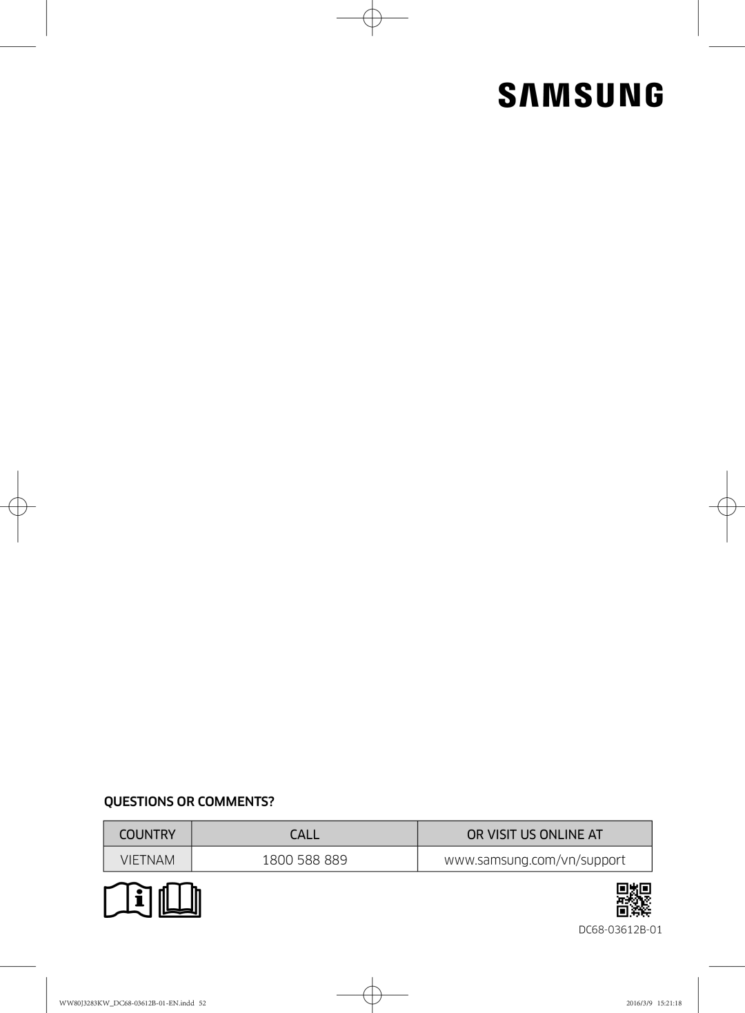 Samsung WW75J3083KW/SV, WW80J3283KW/SV, WW75J3283KW/SV, WW75J3283GS/SV manual 1800 588 