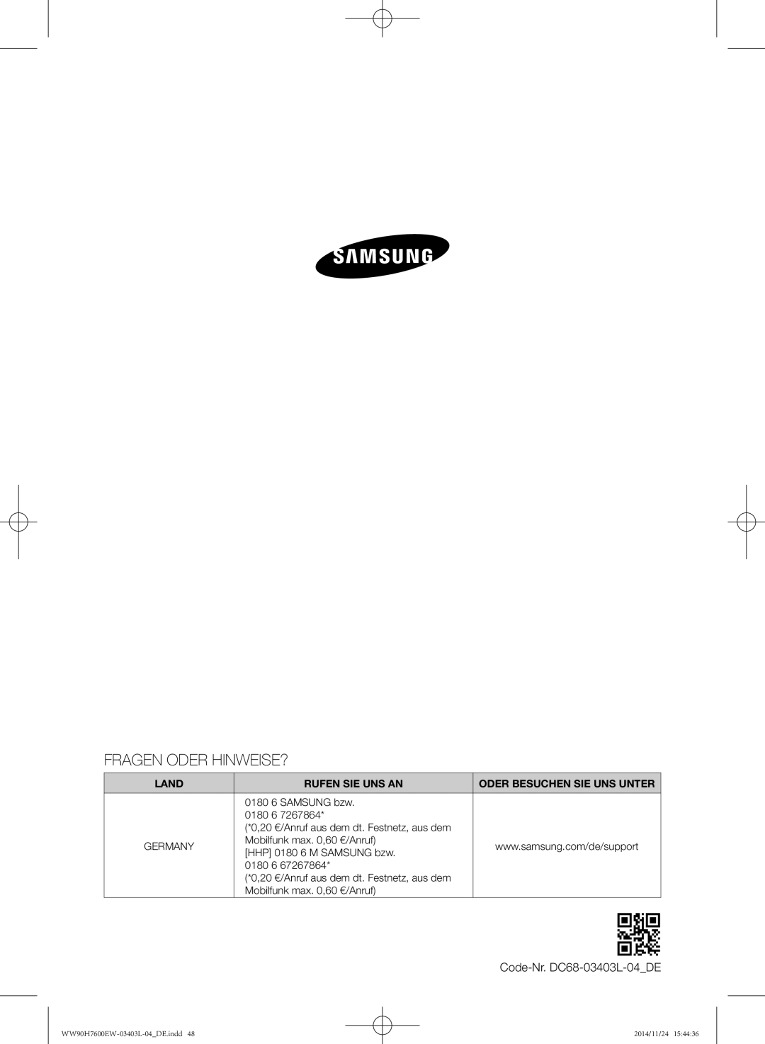 Samsung WW80H7600EW/EG, WW80H7400EW/EG manual Fragen Oder HINWEISE? 