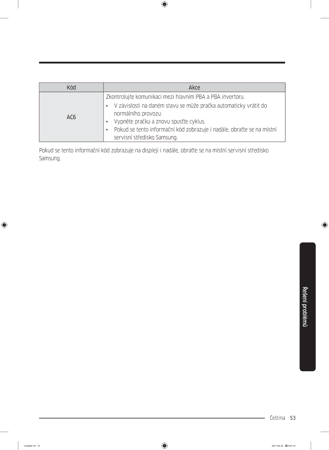 Samsung WW90J5446FW/ZE, WW80J5446FW/ZE, WW70J5446FW/ZE, WW70J5446EW/ZE, WW80J5446DW/ZE, WW90J5446DW/ZE AC6, Normálního provozu 