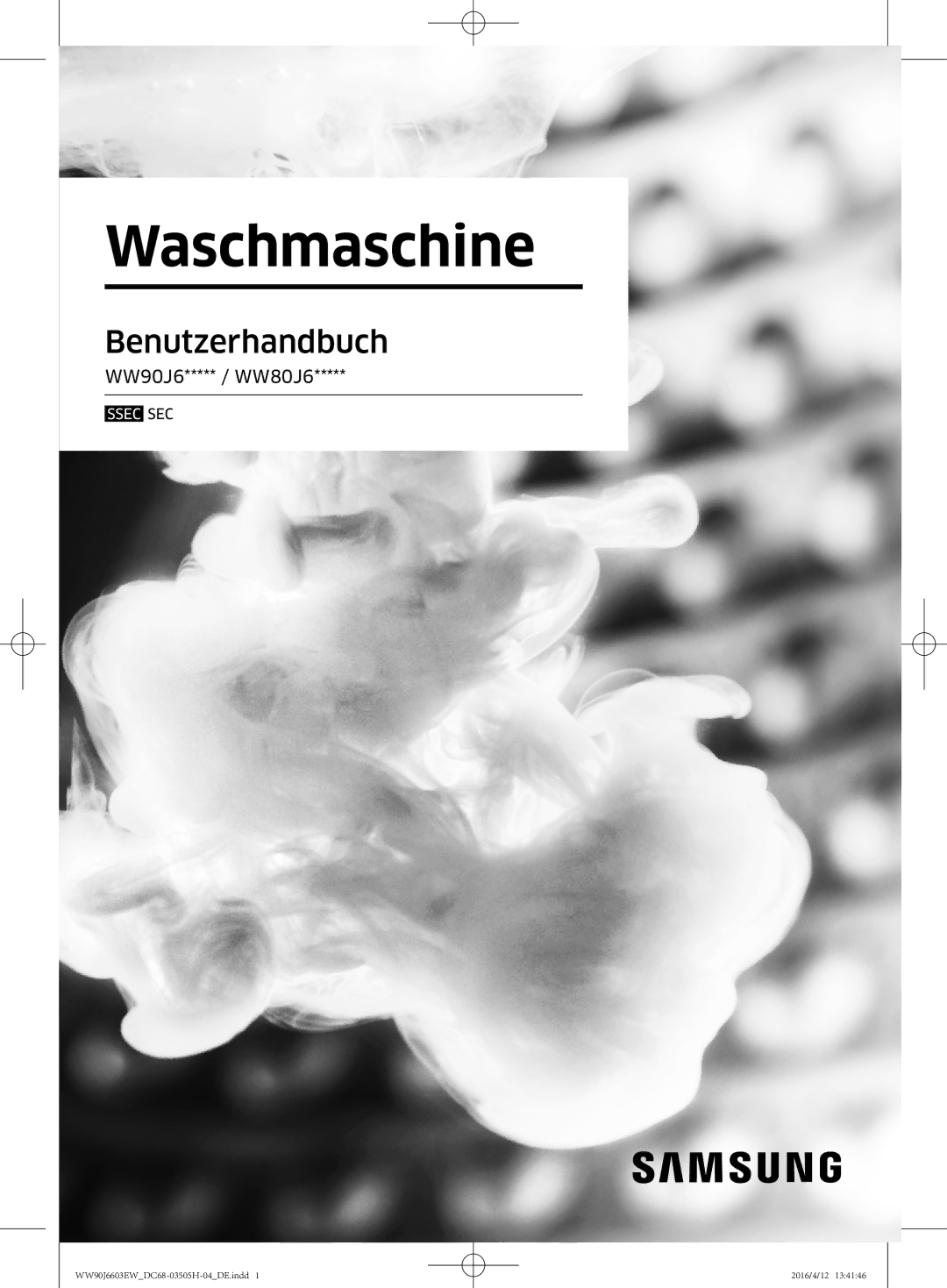 Samsung WW80J6603AW/WS manual Waschmaschine 