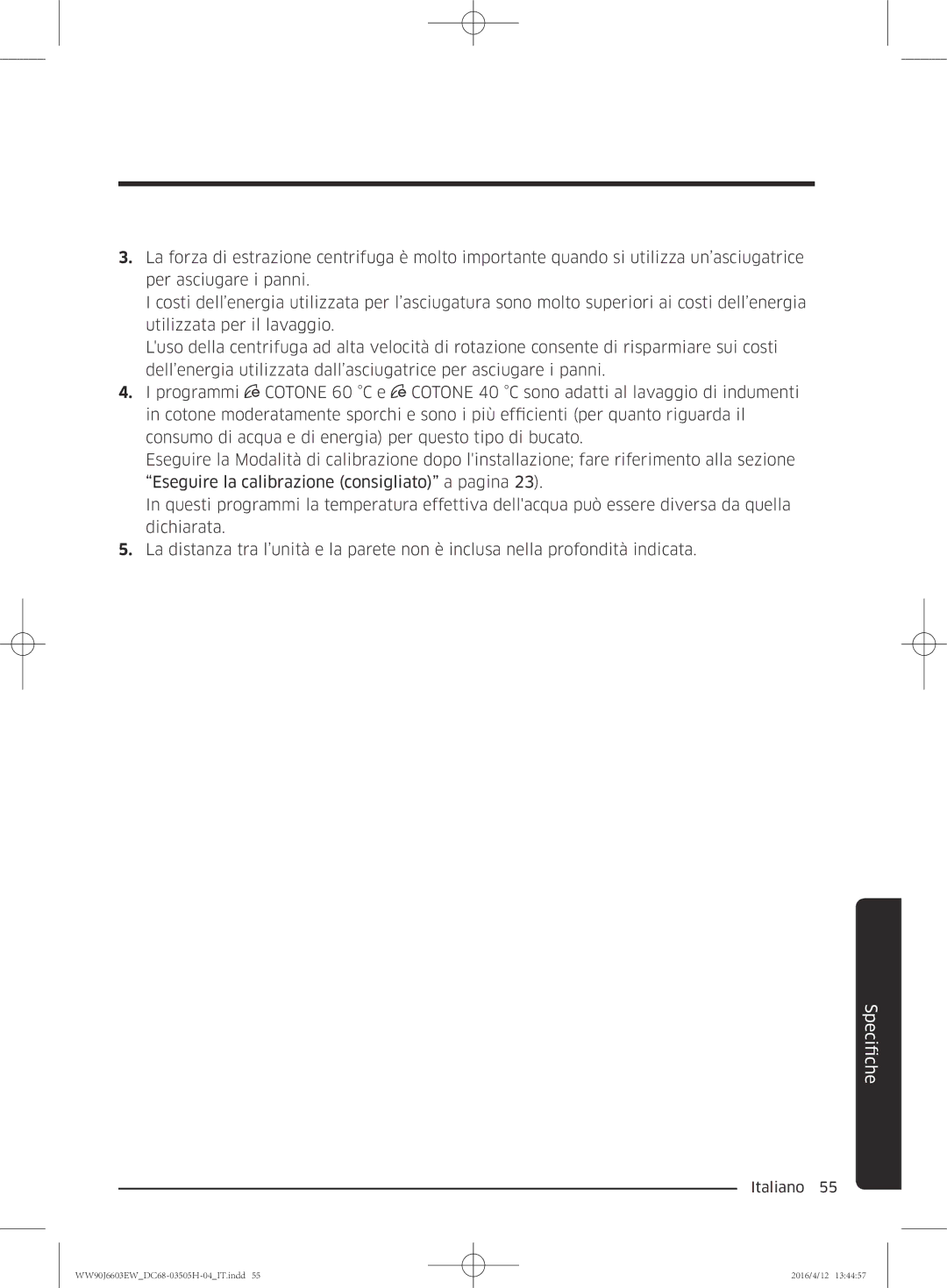 Samsung WW80J6603AW/WS manual FicheSpeci 