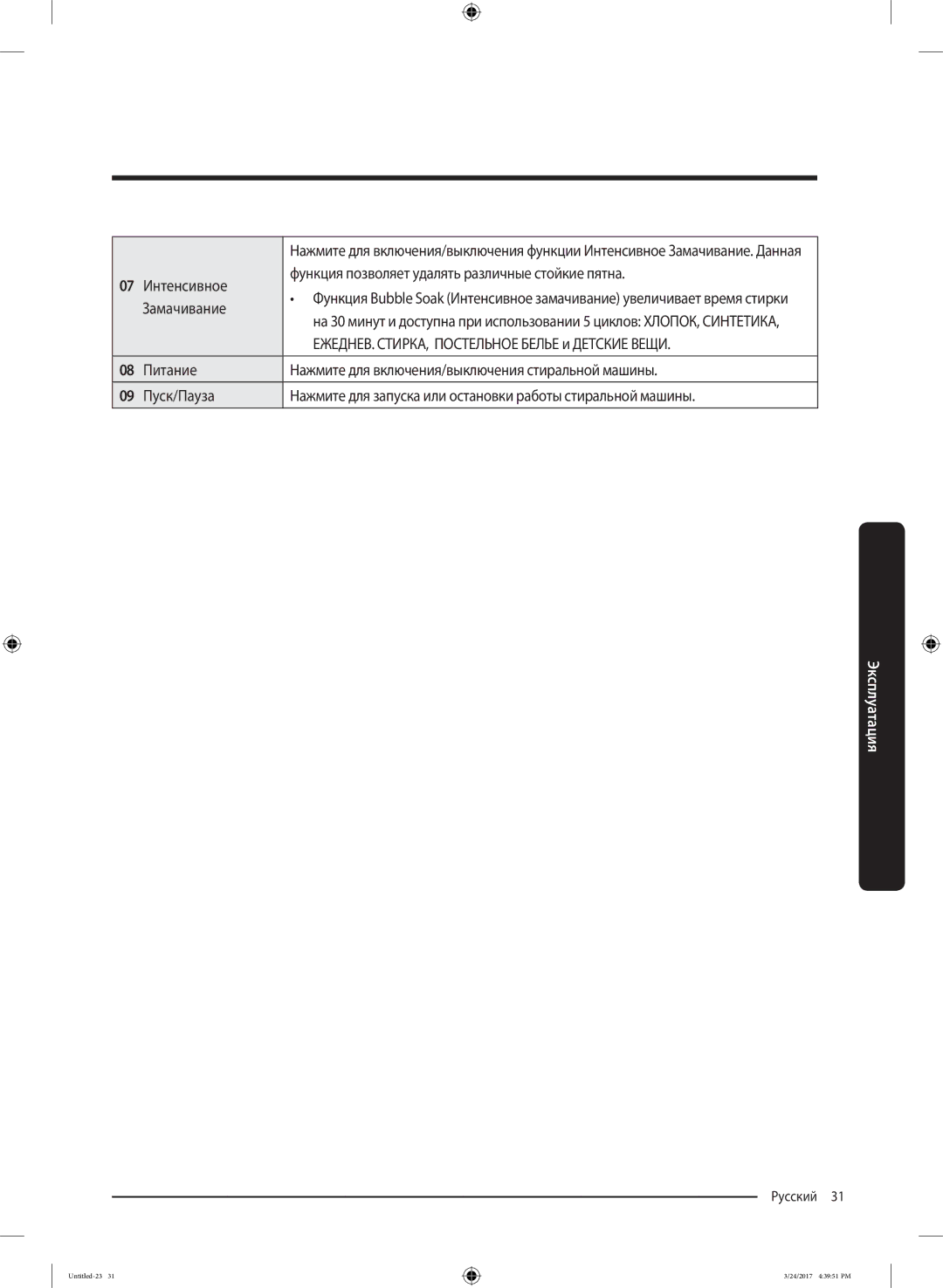 Samsung WW80K42E07WDLP, WW80K42E07SDLP, WW80K42E01WDLP manual Замачивание, ЕЖЕДНЕВ. СТИРКА, Постельное Белье и Детские Вещи 