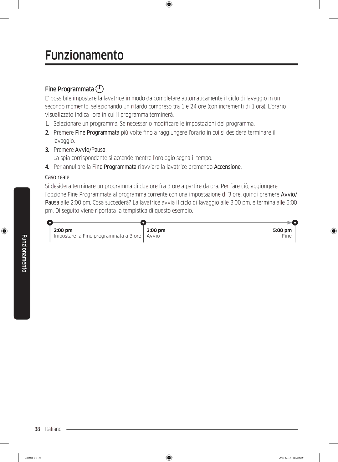 Samsung WW80K5210WW/ET manual Fine Programmata 