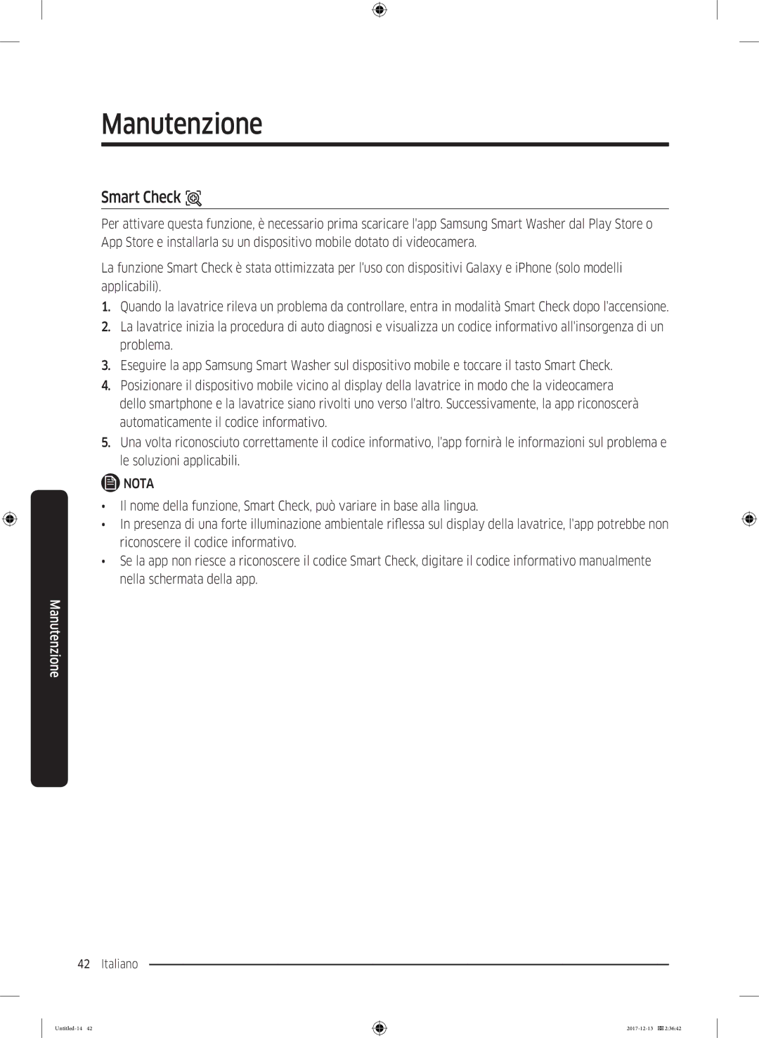 Samsung WW80K5210WW/ET manual Smart Check 