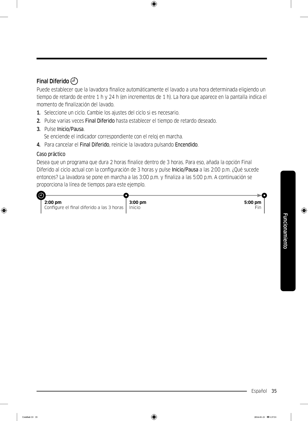 Samsung WW80K5410UW/EC, WW90K5410WW/EC, WW90K5410UW/EC, WW70K5410WW/EC, WW80K5410WW/EC manual Final Diferido 