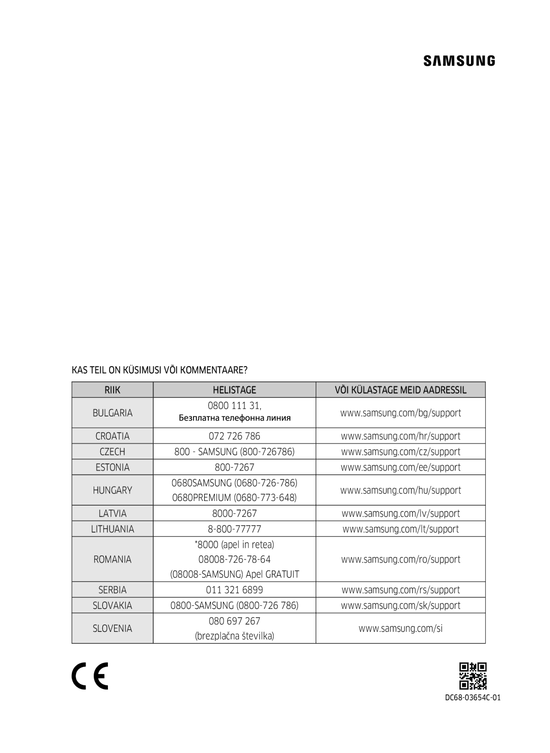 Samsung WW70K5210UW/LE, WW80K5410UW/EO, WW80K5410UW/LV, WW80K5210UW/LE, WW90K5410WW/LE 800-77777, 08008-726-78-64, 080 697 