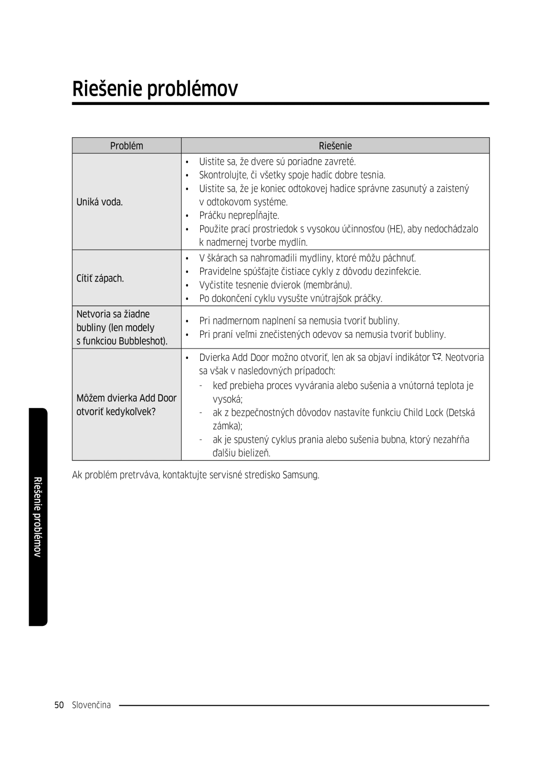 Samsung WW70K5210UX/LE, WW80K5410UW/EO, WW80K5410UW/LV manual Škárach sa nahromadili mydliny, ktoré môžu páchnuť, Vysoká 