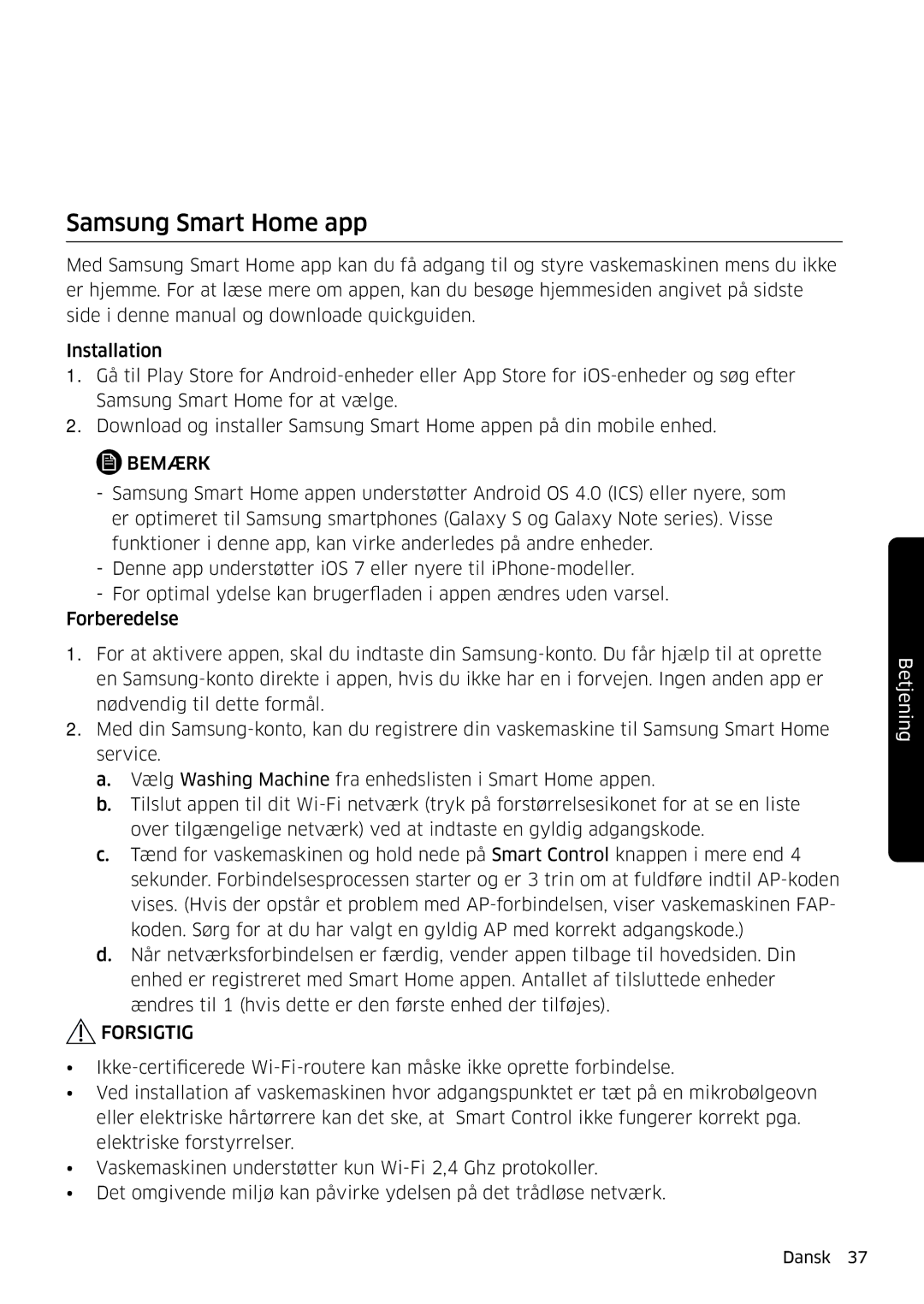 Samsung WW90K6604SW/EE, WW80K6604SW/EE, WW90K6604QW/EE, WW80K6604QW/EE manual Samsung Smart Home app 