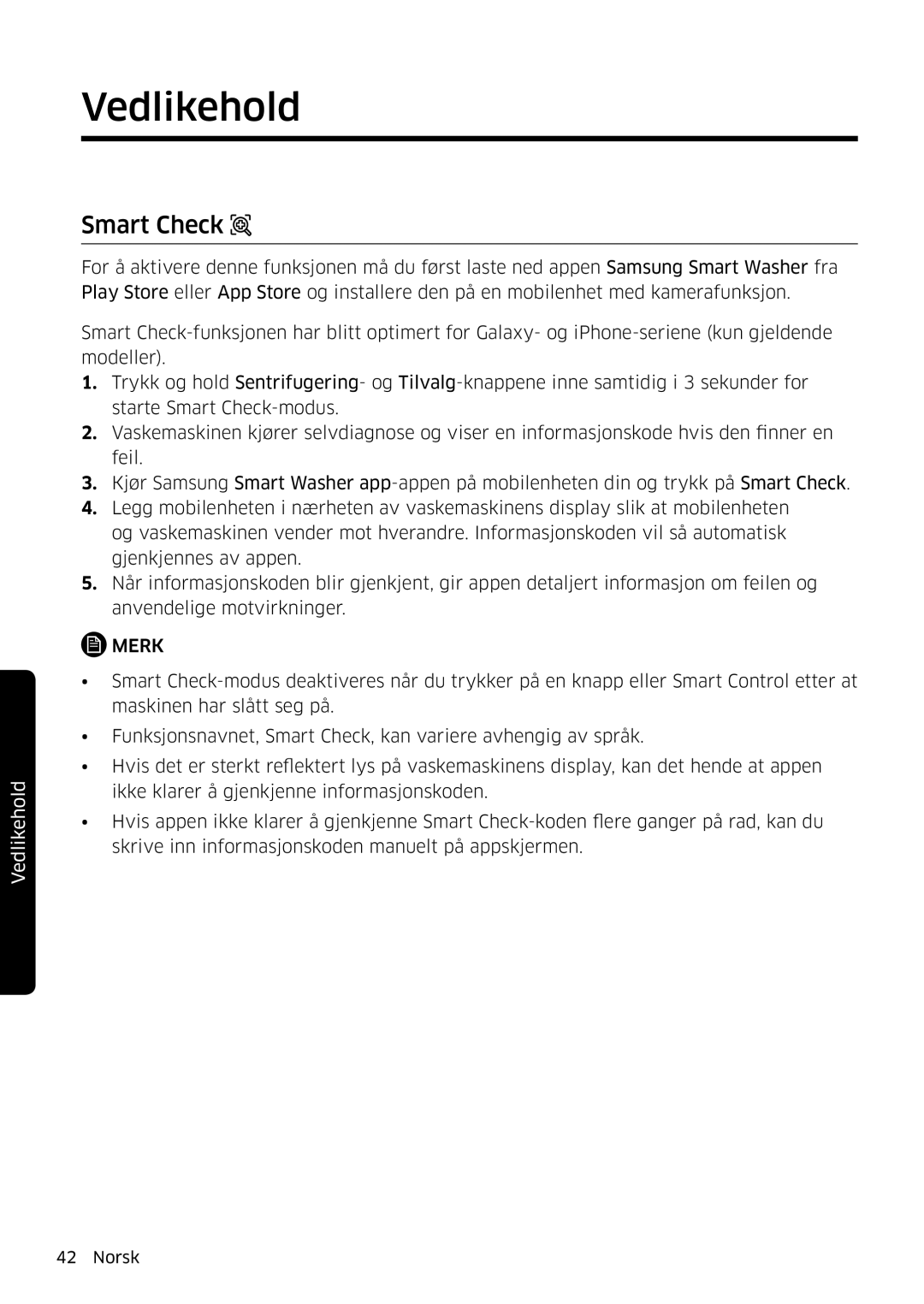 Samsung WW90K6604QW/EE, WW80K6604SW/EE, WW90K6604SW/EE, WW80K6604QW/EE manual Smart Check 