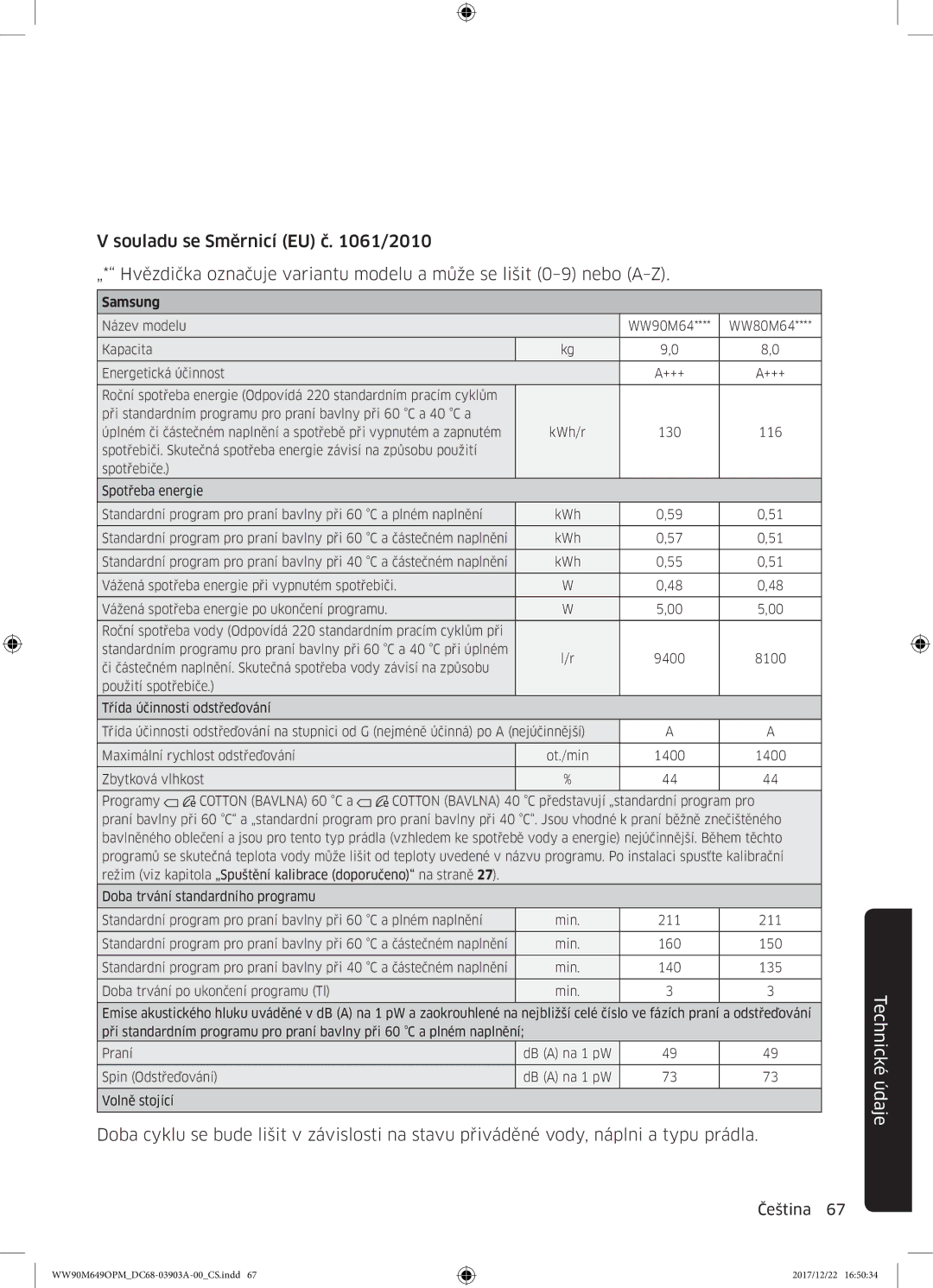 Samsung WW90M649OPM/ZE, WW80M644OPW/ZE manual Samsung 