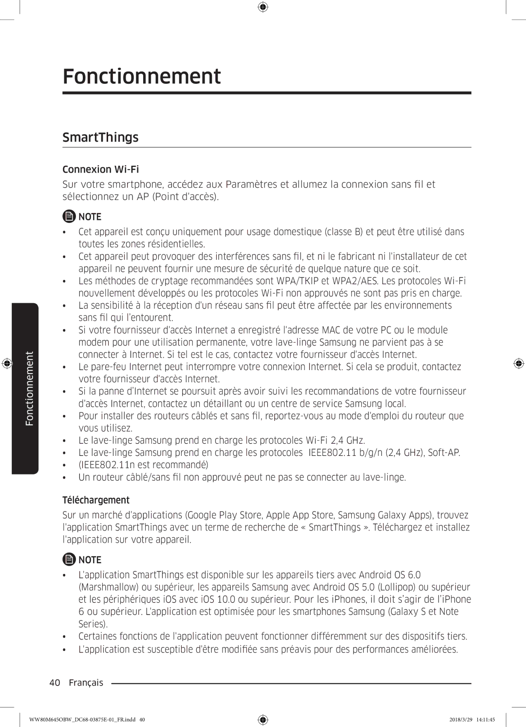 Samsung WW80M645OCW/EF, WW80M645OBX/EF, WW80M645OBW/EF, WW90M645OBX/EF manual SmartThings 