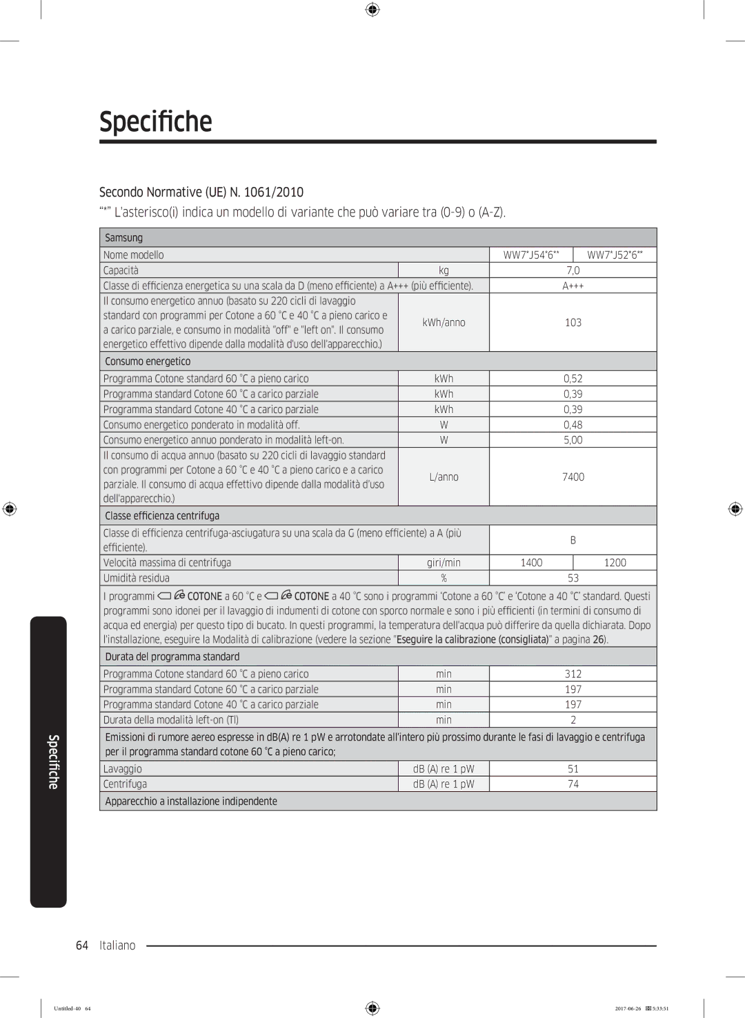 Samsung WW82J5246FW/ET, WW81J5446EW/ET, WW90J5356MW/ET, WW90J5426FW/ET, WW90J5246DW/ET, WW91J5446EW/ET manual WW7*J52*6 