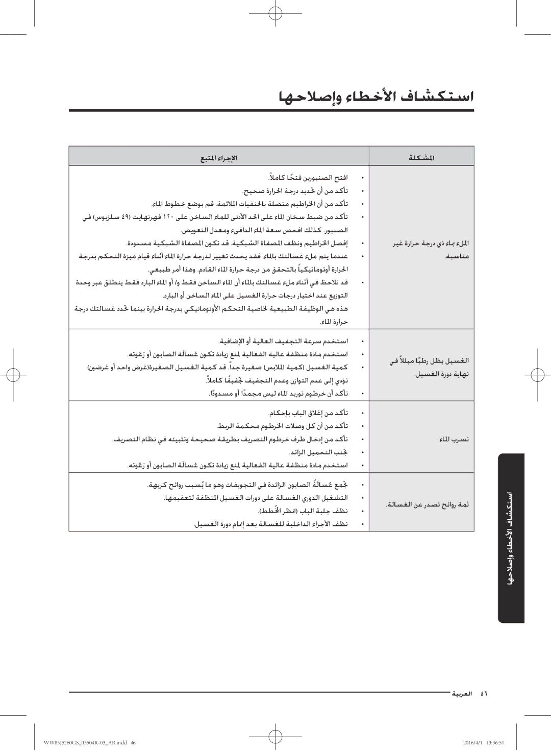 Samsung WW85J5260GS/YL manual ةبسانم 