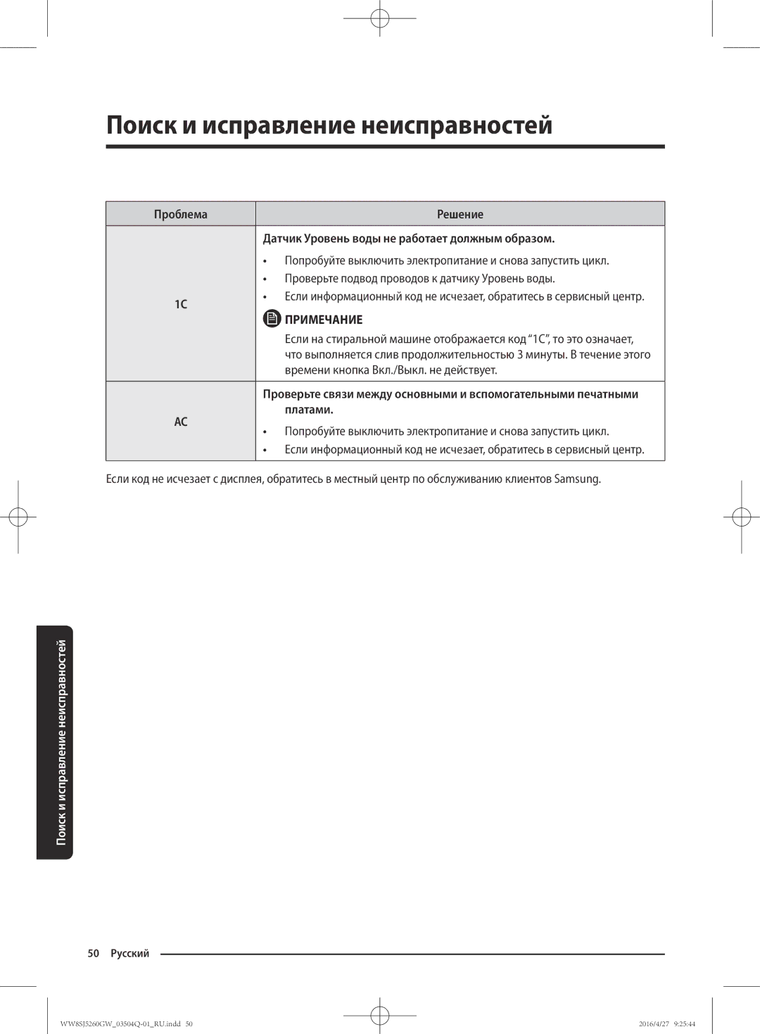 Samsung WW8SJ5260GW/KJ manual Платами, Попробуйте выключить электропитание и снова запустить цикл 