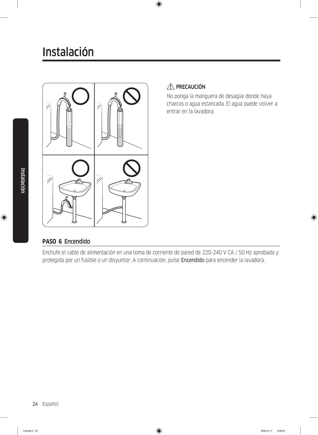 Samsung WW90J5455DW/EC manual Paso 6 Encendido 