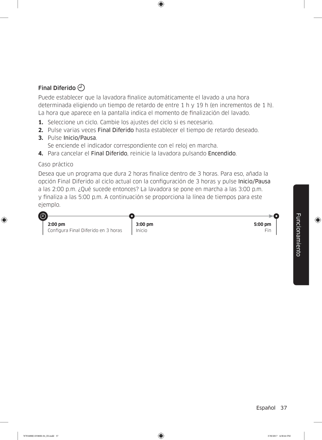 Samsung WW80J6410CW/EC, WW90J6410CW/EC manual WW6000J-03580R-04ES.indd 30/2017 65044 PM 