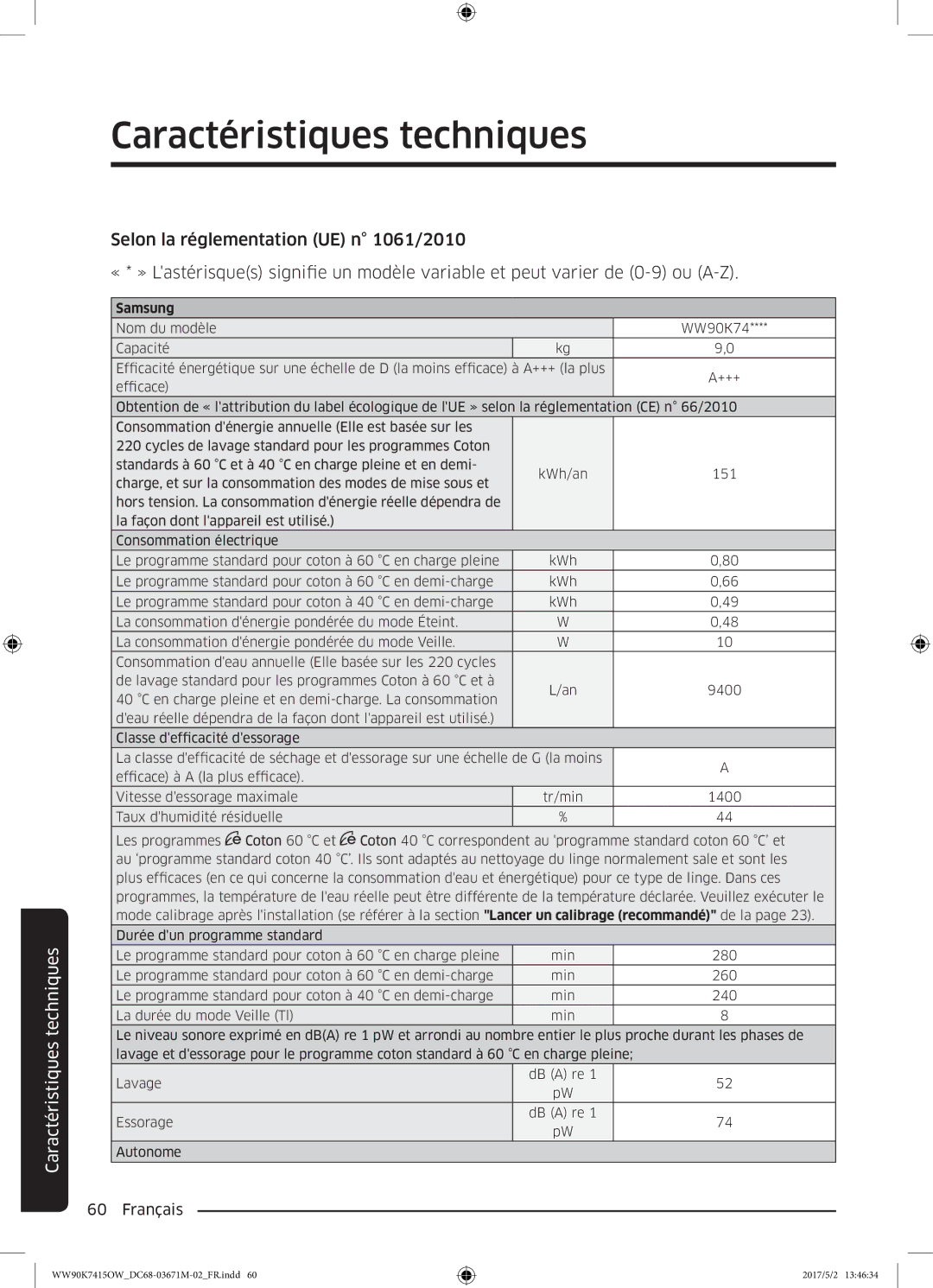 Samsung WW90K7415OW/EF manual Samsung 