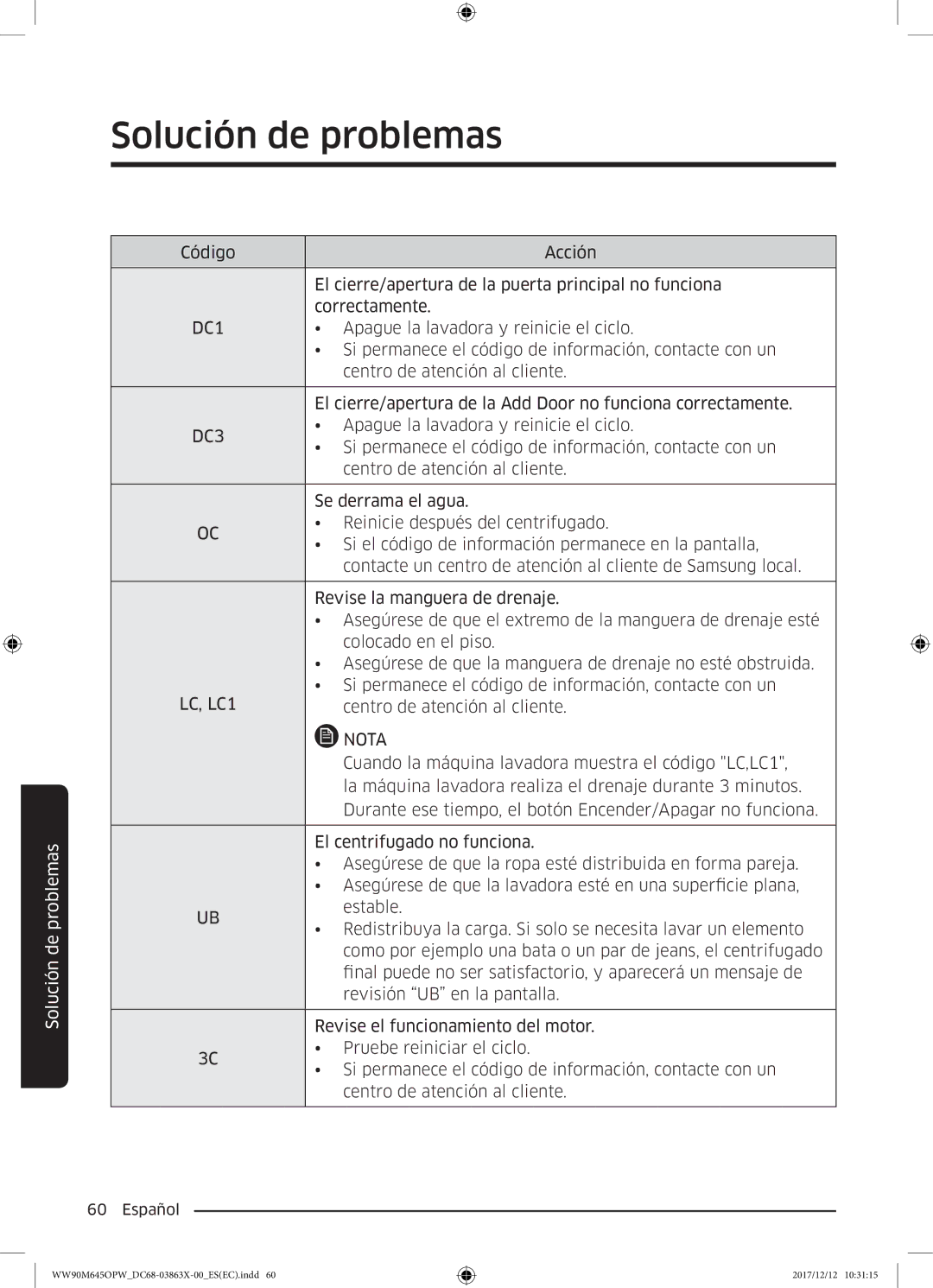 Samsung WW90M645OPW/EC, WW80M645OPW/EC manual DC1, DC3 