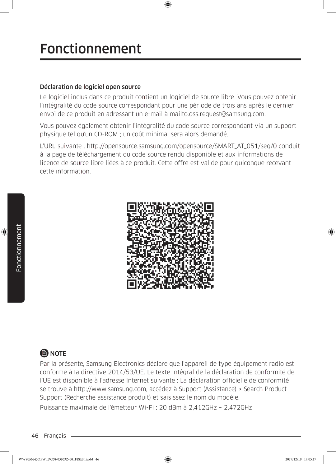 Samsung WW80M645OPX/EF, WW90M645OPX/EF, WW90M645OPW/EF, WW80M645OQM/EF manual Fonctionnement 