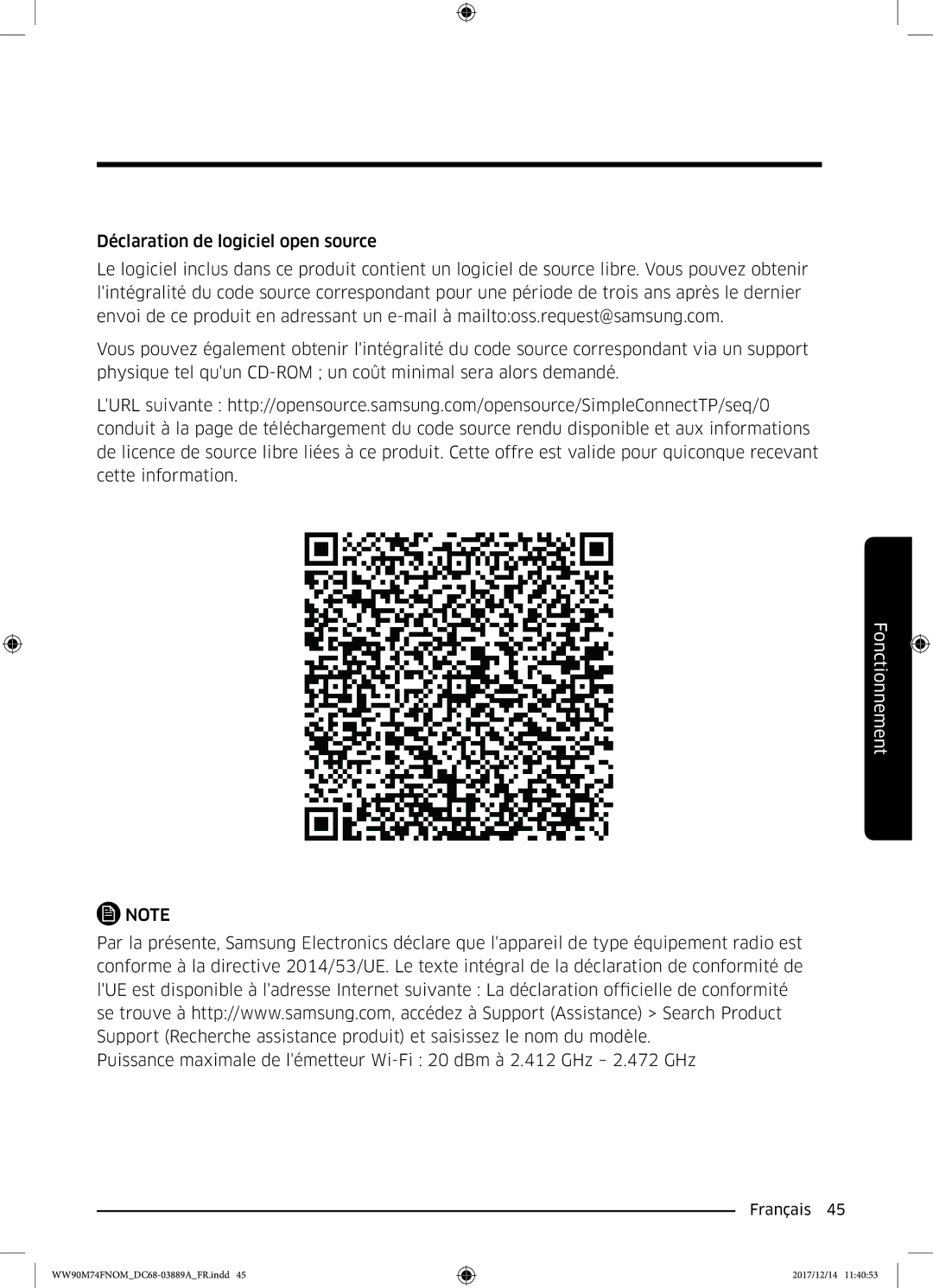 Samsung WW90M74FNOA/EF manual Fonctionnement 