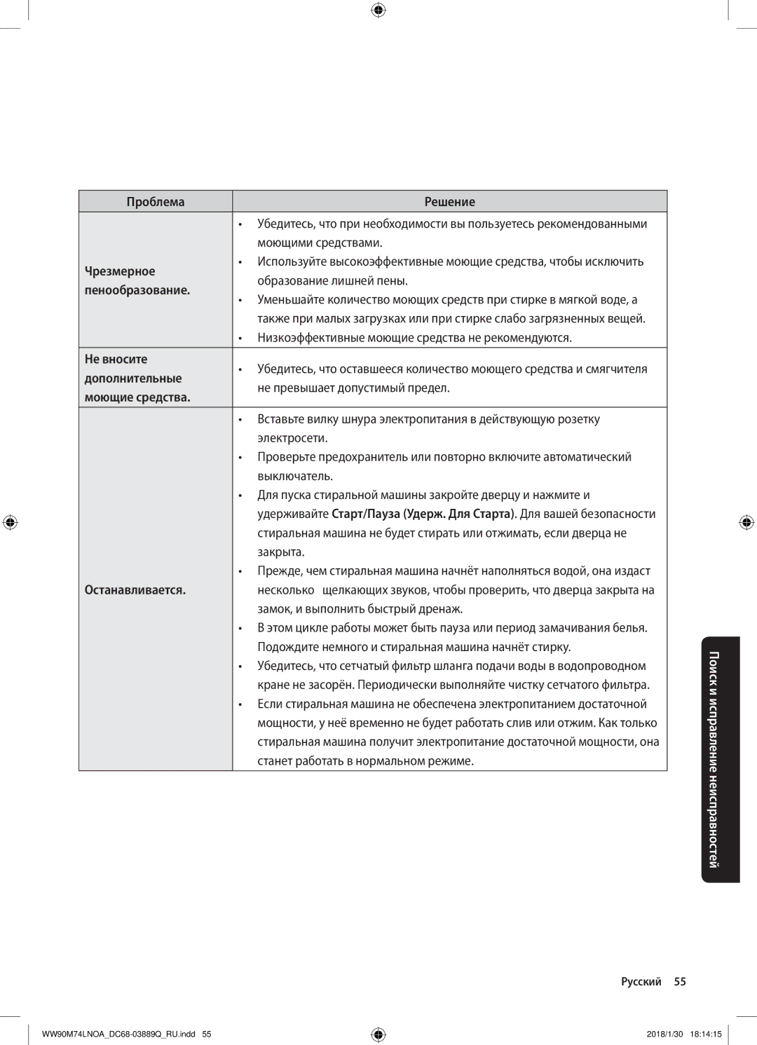 Samsung WW90M74LNOO/LP manual Моющими средствами, Чрезмерное, Образование лишней пены, Пенообразование, Не вносите 