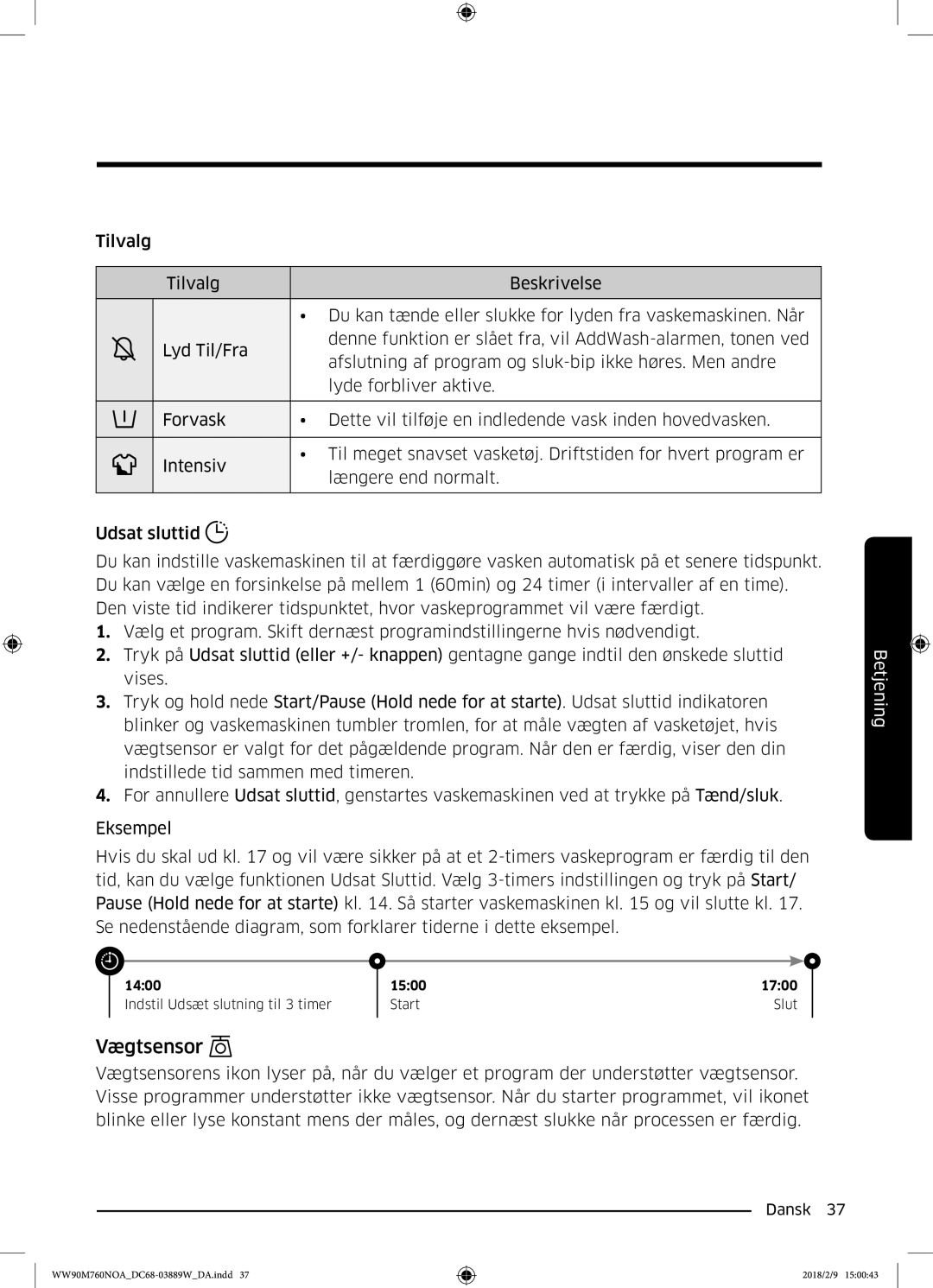 Samsung WW90M760NOA/EE manual Vægtsensor 