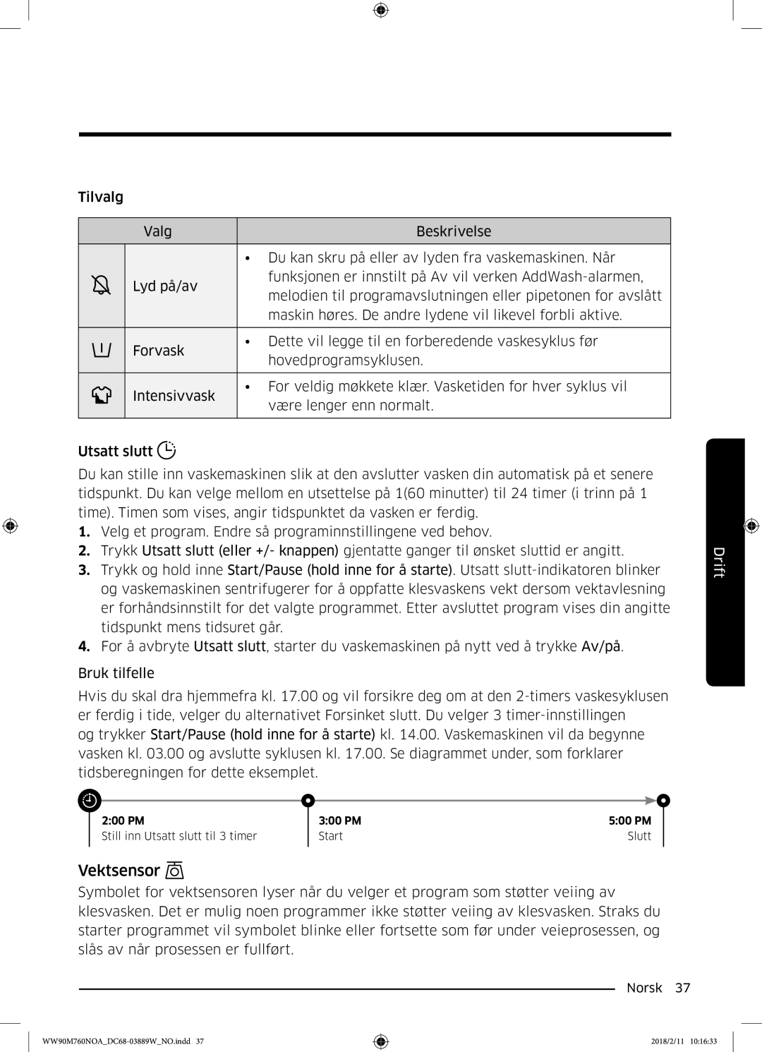 Samsung WW90M760NOA/EE manual Vektsensor 