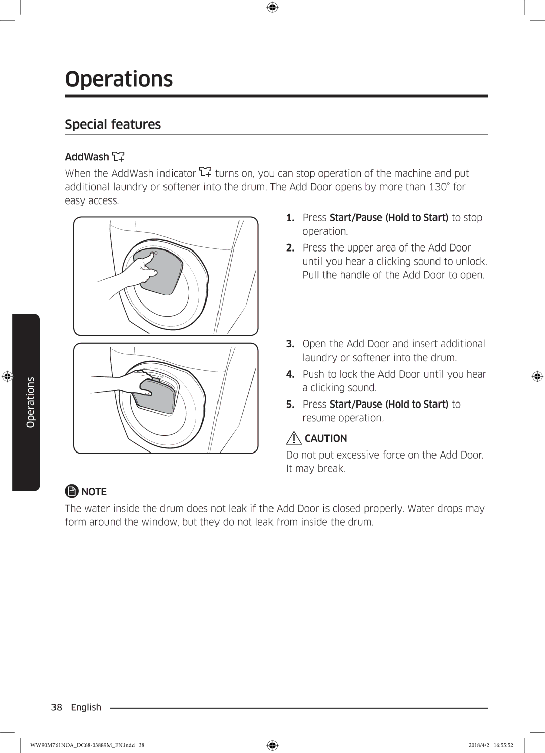 Samsung WW90M761NOA/KJ manual Special features 