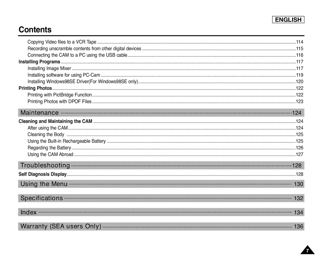 Samsung SC-X105(L), X110(L) manual Troubleshooting 